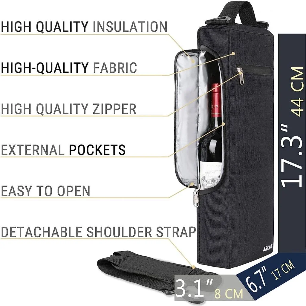 AROUY Golf Cooler Bag - Golf Accessories for Men and Small Soft Cooler Bags Insulated Beer Cooler Holds a 6 Pack of Cans or Two Bottles of Wine, Golf Sports Bags
