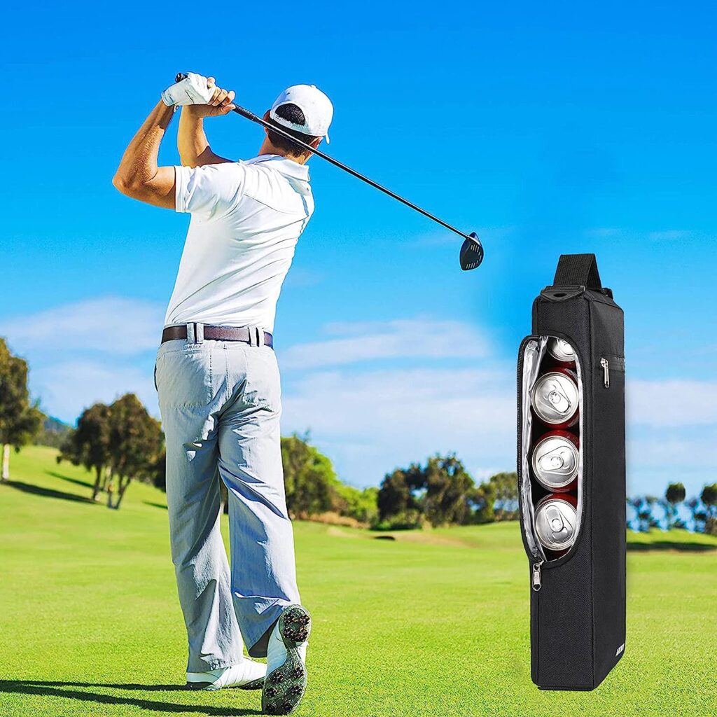 AROUY Golf Cooler Bag - Golf Accessories for Men and Small Soft Cooler Bags Insulated Beer Cooler Holds a 6 Pack of Cans or Two Bottles of Wine, Golf Sports Bags AROUY Golf Cooler Bag - Golf Accessories for Men and Small Soft Cooler Bags Insulated Beer Cooler Holds a 6 Pack of Cans or Two Bottles of Wine, Golf Sports Bags