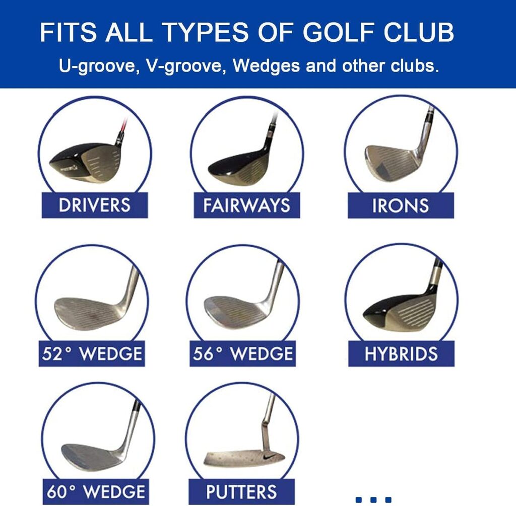 Bulex Golf Club Groove Sharpener, Re-Grooving Tool and Cleaner for Wedges Irons - Generate Optimal Backspin - Suitable for U V-Grooves