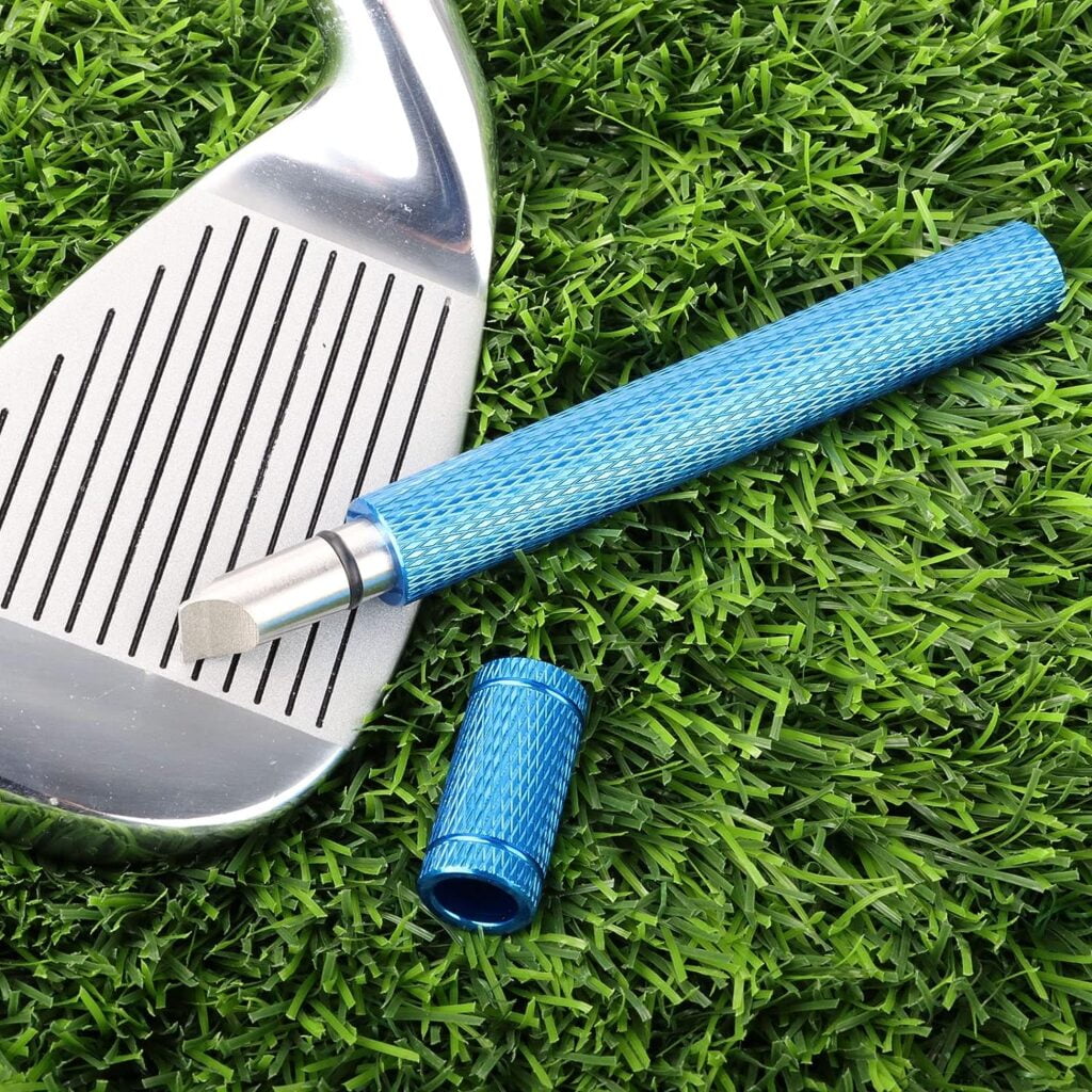 Bulex Golf Club Groove Sharpener, Re-Grooving Tool and Cleaner for Wedges Irons - Generate Optimal Backspin - Suitable for U V-Grooves