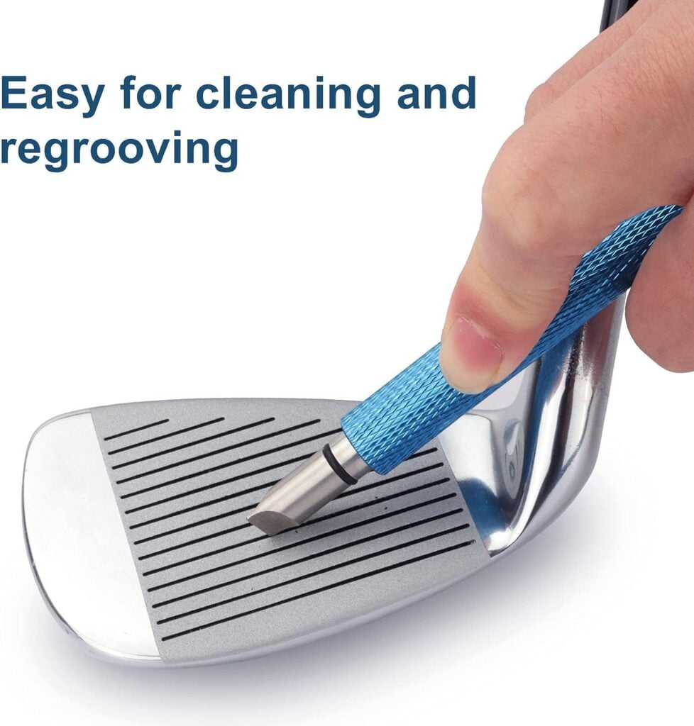 Bulex Golf Club Groove Sharpener, Re-Grooving Tool and Cleaner for Wedges Irons - Generate Optimal Backspin - Suitable for U V-Grooves