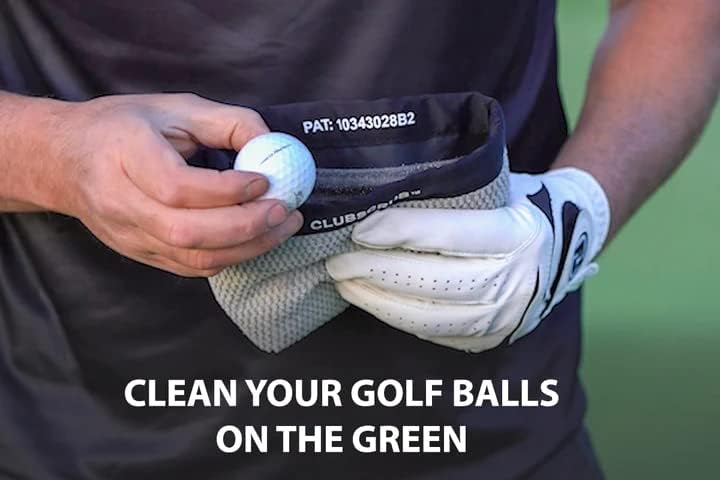 Club Scrub Golf Club and Golf Ball Cleaning Bag, Waterproof Clean Face Technology Liner, Detachable Clip, Machine Washable, Cleans Club Grooves, Dry Exterior (Neoprene or Microfiber Option Available)