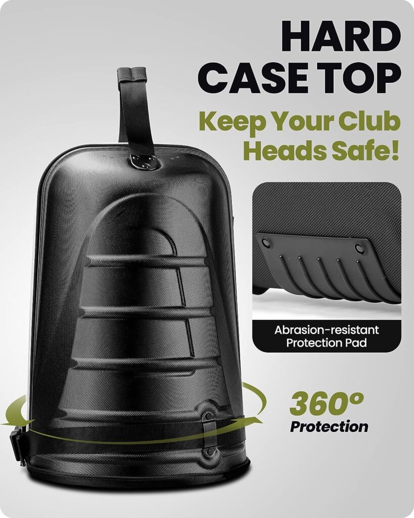 OutdoorMaster Golf Travel Bags for Airlines with Wheels and Hard Case Top, Protect Your Clubs, Lightweight and Easy to Maneuver