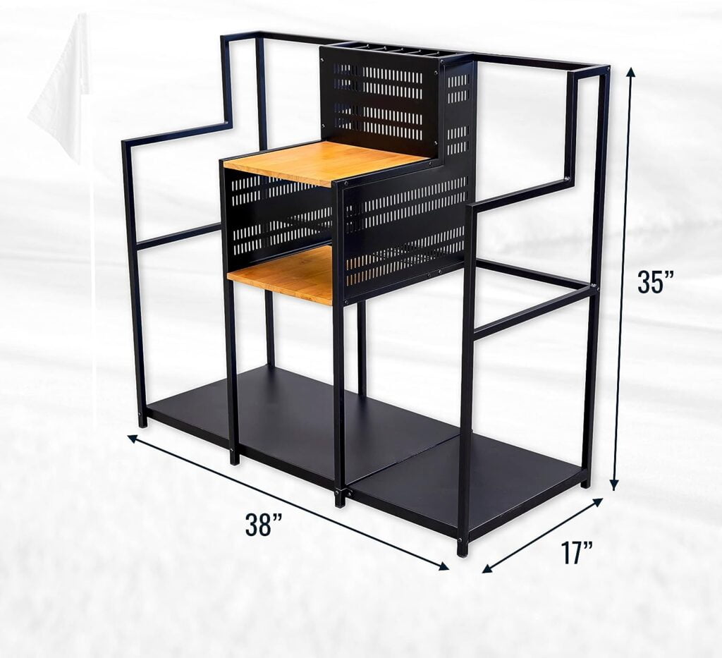 Teal Triangle Freestanding Golf Club Organizer, Stylish Heavy Duty Garage Storage Floor Stand, Holds Golf Bags Shoes Clubs Balls and More