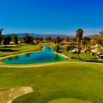 Blue lake on golf course