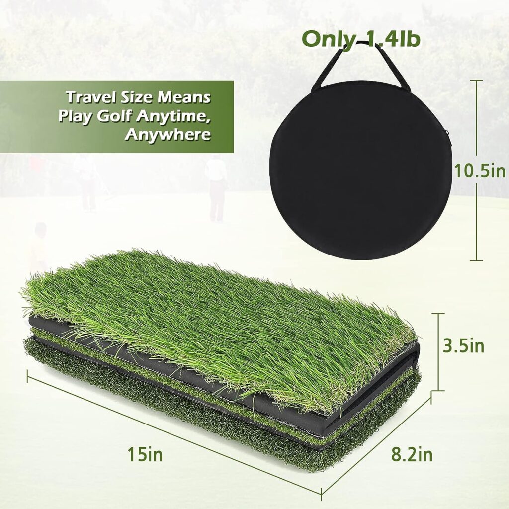 Tri-Turf Golf Mat with Training Net and Golf Training Mat for Swing Detection