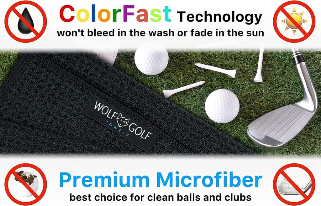 Wolf Golf Towels - Golfhub - Golf Accessories for Men - Golf Gifts for Men - Embroidered Funny Golf Towel