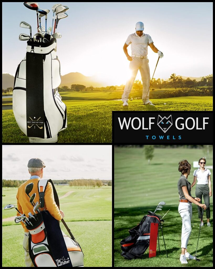 Wolf Golf Towels - Golfhub - Golf Accessories for Men - Golf Gifts for Men - Embroidered Funny Golf Towel
