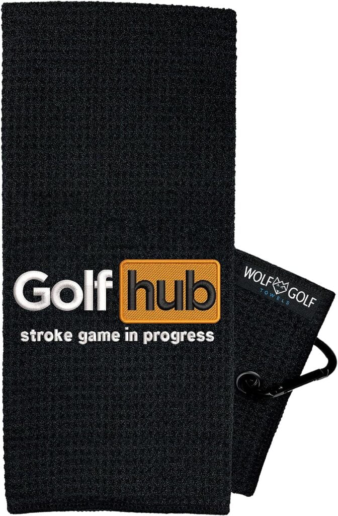 Wolf Golf Towels - Golfhub - Golf Accessories for Men - Golf Gifts for Men - Embroidered Funny Golf Towel