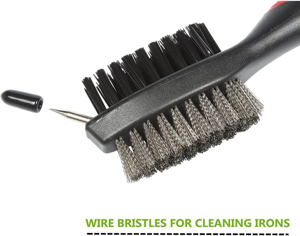 Yoport® Golf Club Brush and Club Groove Cleaner 2 Ft Retractable Zip-line Aluminum Carabiner, Lightweight and Stylish, Ergonomic Design, Easily Attaches to Golf Bag