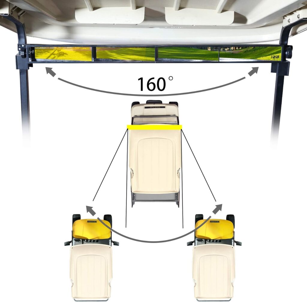 10L0L Universal Golf Cart 4 Panel Mirror for EZGO Club Car Yamaha, Eliminate Blind Spots Rear View Mirror 10L0L Universal Golf Cart 4 Panel Mirror for EZGO Club Car Yamaha, Eliminate Blind Spots Rear View Mirror