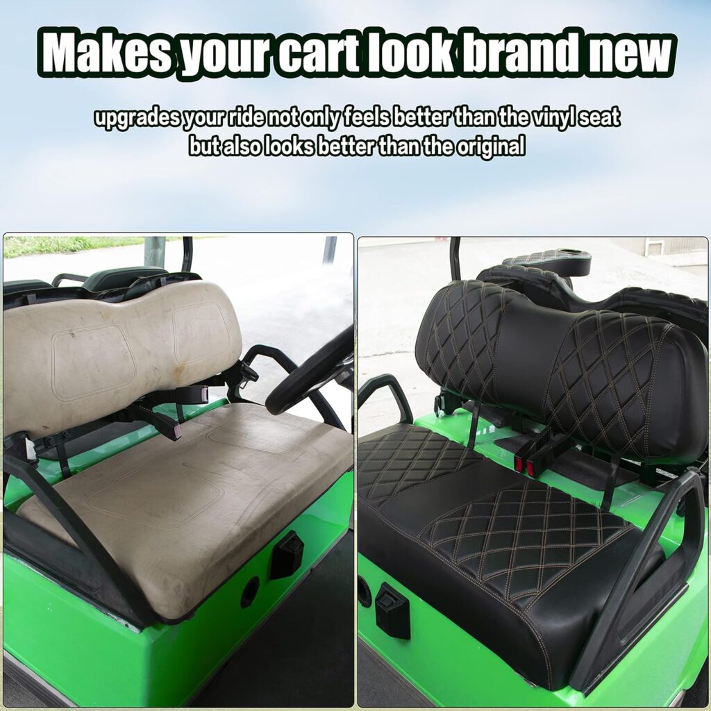 NOKINS Golf Cart Diamond Seat Cover Kit, Fit for Club Car EZGO Yamaha Ordinary Seat Cushion, No Need to Use Gun Nails, Golf Cart Vinyl Seat Cover NOKINS Golf Cart Diamond Seat Cover Kit, Fit for Club Car EZGO Yamaha Ordinary Seat Cushion, No Need to Use Gun Nails, Golf Cart Vinyl Seat Cover