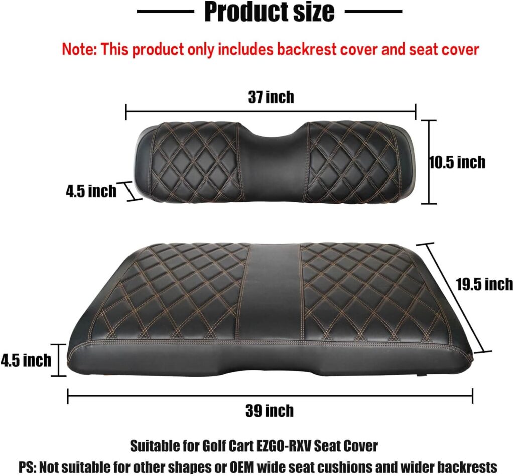 NOKINS Golf Cart Diamond Seat Cover Kit, Fit for Club Car EZGO Yamaha Ordinary Seat Cushion, No Need to Use Gun Nails, Golf Cart Vinyl Seat Cover NOKINS Golf Cart Diamond Seat Cover Kit, Fit for Club Car EZGO Yamaha Ordinary Seat Cushion, No Need to Use Gun Nails, Golf Cart Vinyl Seat Cover