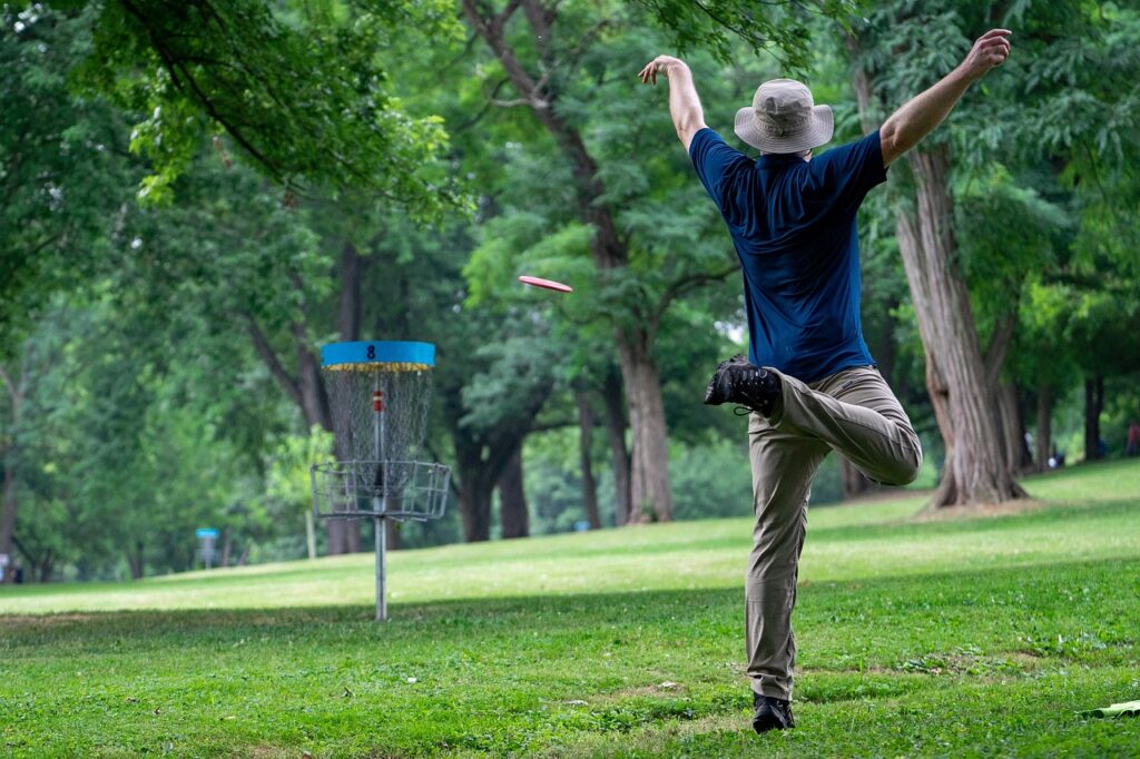 Practicing Golf at a Driving Range