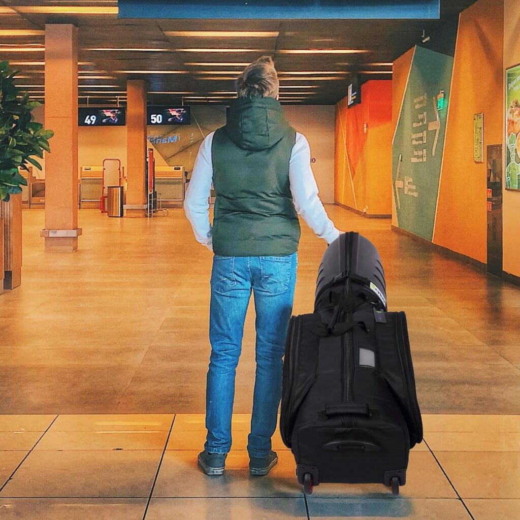 BEYBAY Golf Travel Bags for Airlines with Reinforced Wheels and Hard Case Top, Lightweight and Easy to Maneuver, Excellent Zipper Protect Your Clubs
