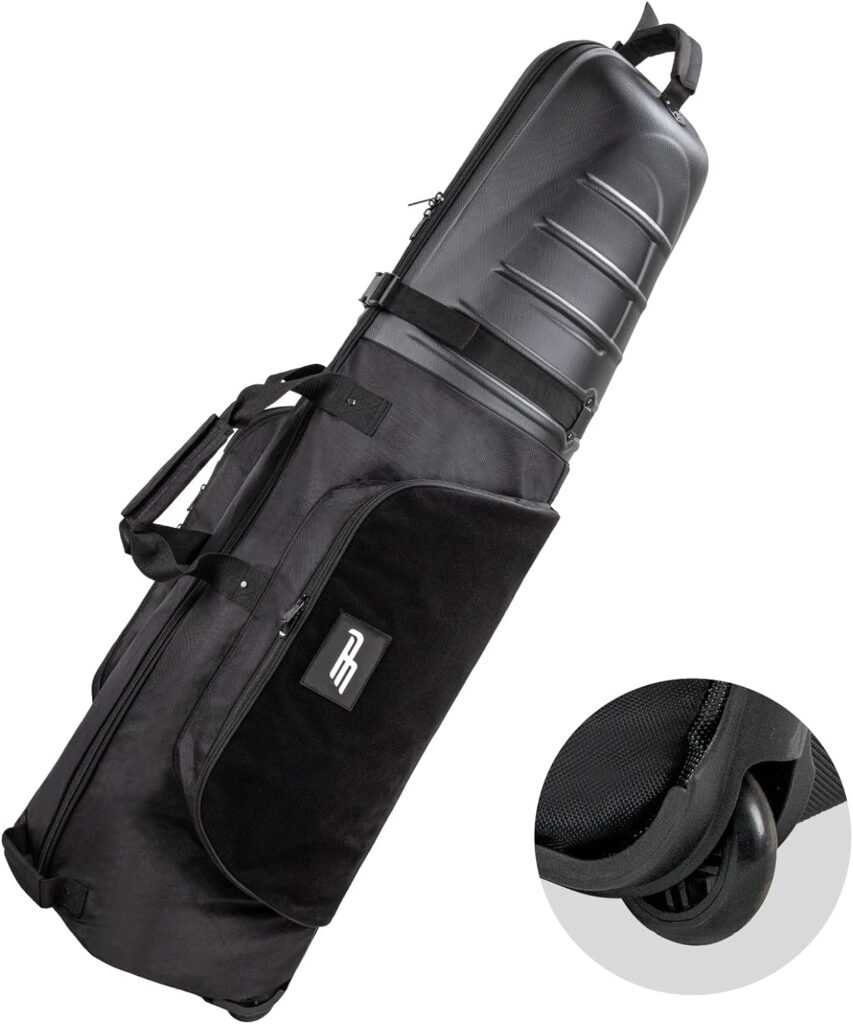 PLAYEAGLE Golf Travel Bags for Airlines with Reinforced Wheels and Hard Case Top, Excellent Zipper Protect Your Clubs, Lightweight and Easy to Maneuver…
