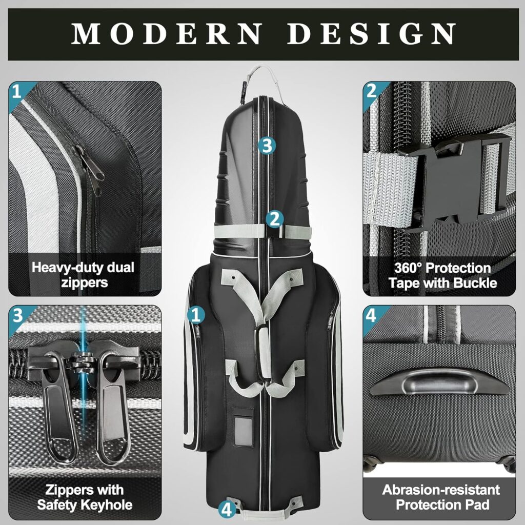 Yamato Golf Travel Bag Abs Hard Shell Top Golf Travel Case for Golf Clubs, Airlines, Luggag Travel Bags with Wheels Free TSA-Approved Lock,Perfect Golf Gift for Golfer
