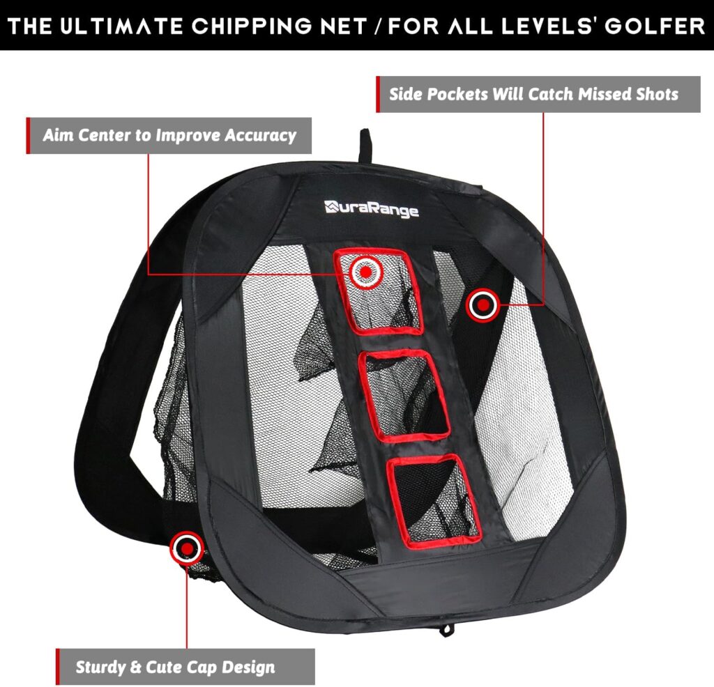 DURARANGE Pop-up Golf Chipping Net Set - Foldable Training Kit with 2 Hitting Mats, 6 Practice Balls, 6 Foam Balls - Ultimate Golf Gift  Target Chipping Aids DURARANGE Pop-up Golf Chipping Net Set - Foldable Training Kit with 2 Hitting Mats, 6 Practice Balls, 6 Foam Balls - Ultimate Golf Gift  Target Chipping Aids