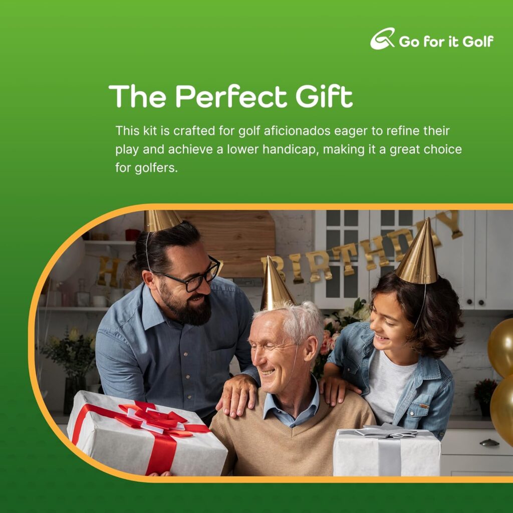 Go For It Golf Box - Ultimate Golf Kit Essentials for Men  Women, Premium Golfing Accessories, Golfer Training Tools  Gear - Deluxe Box (Net/Turf/Balls)