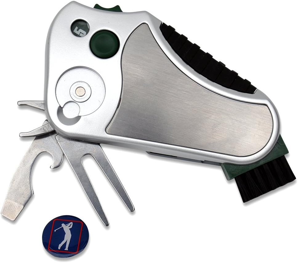 Golfers Best Tool Golf Multitool All-IN-ONE - Stroke Counter, Divot Repair Tool, Brush, Ball Marker, Cleat Tightener, Club Groove Cleaner, Best Golf Gift Idea For Men Women, Souvenir, Present Golfers Best Tool Golf Multitool All-IN-ONE - Stroke Counter, Divot Repair Tool, Brush, Ball Marker, Cleat Tightener, Club Groove Cleaner, Best Golf Gift Idea For Men Women, Souvenir, Present