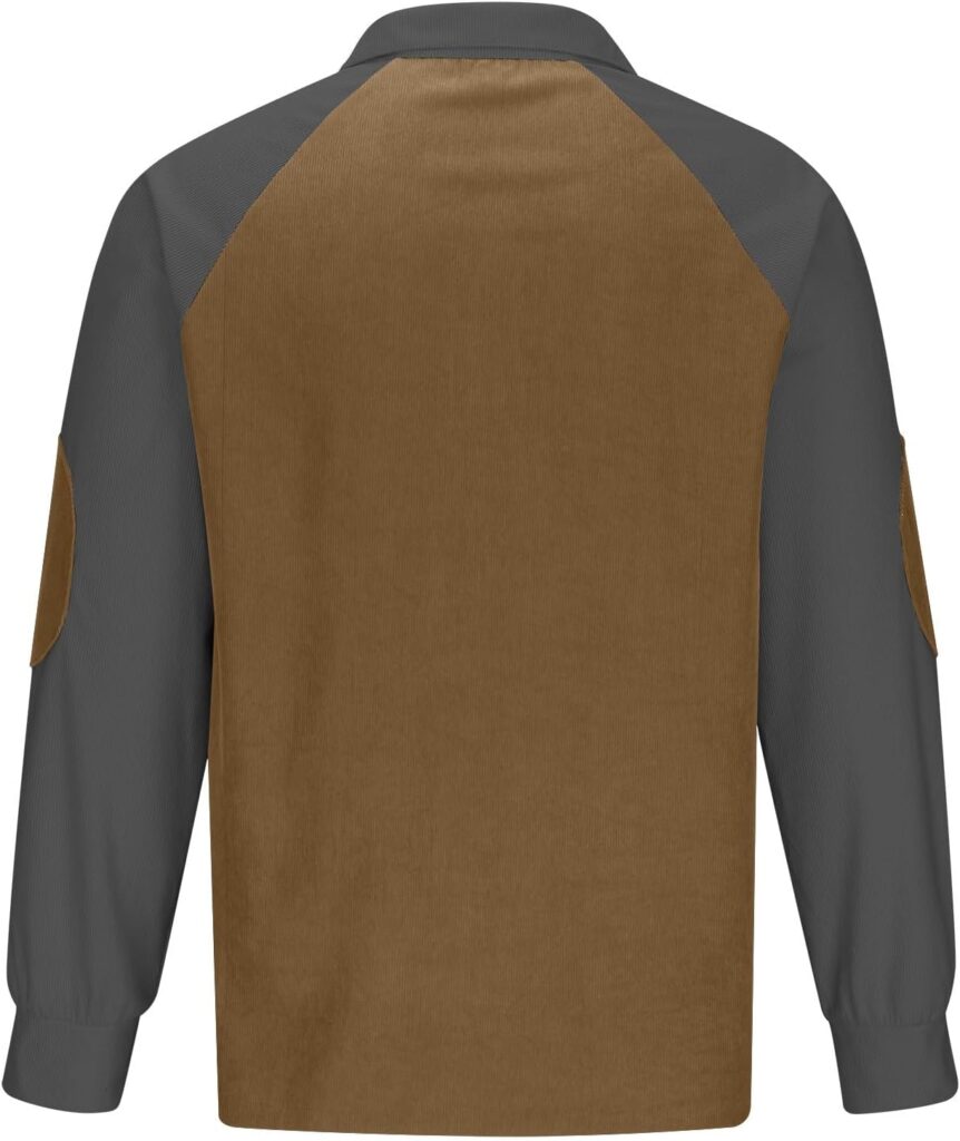 Muscularfit Mens Casual Shirts 2024 Fashion Long Sleeve Corduroy Button Shirt Loose Lightweight Pullover Sweatshirt No Hoodie