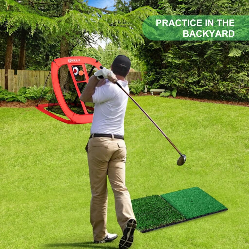 Relilac Pop Up Golf Chipping Net - Indoor/Outdoor Golfing Target Accessories for Backyard Accuracy and Swing Practice - Great Gifts for Men, Dad, Husband, Women, Kid, Golfers