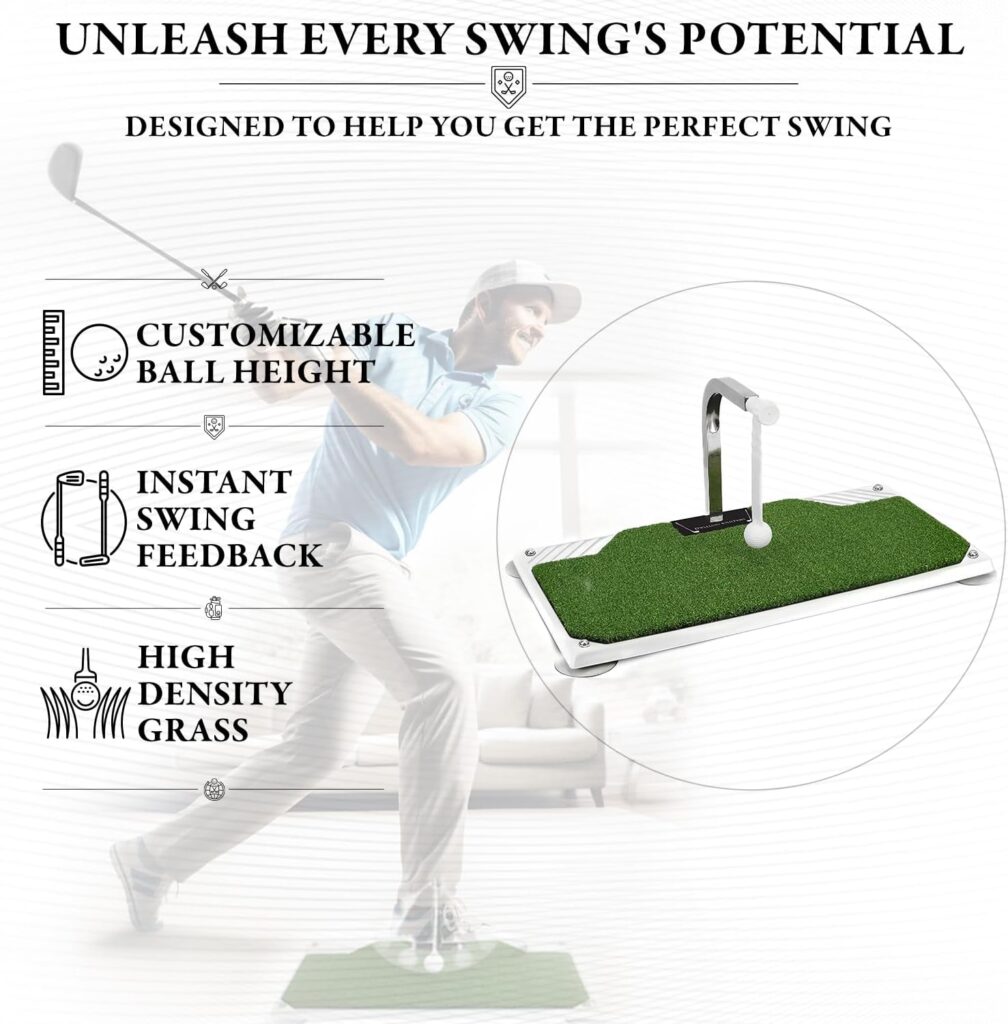 Golf Practice Equipment - Golf Training with Irons  Clubs in Your Home Or Office - Golf Trainer with 5 Height for Golf Swing - Portable  Durable Golf Training Aids Swing