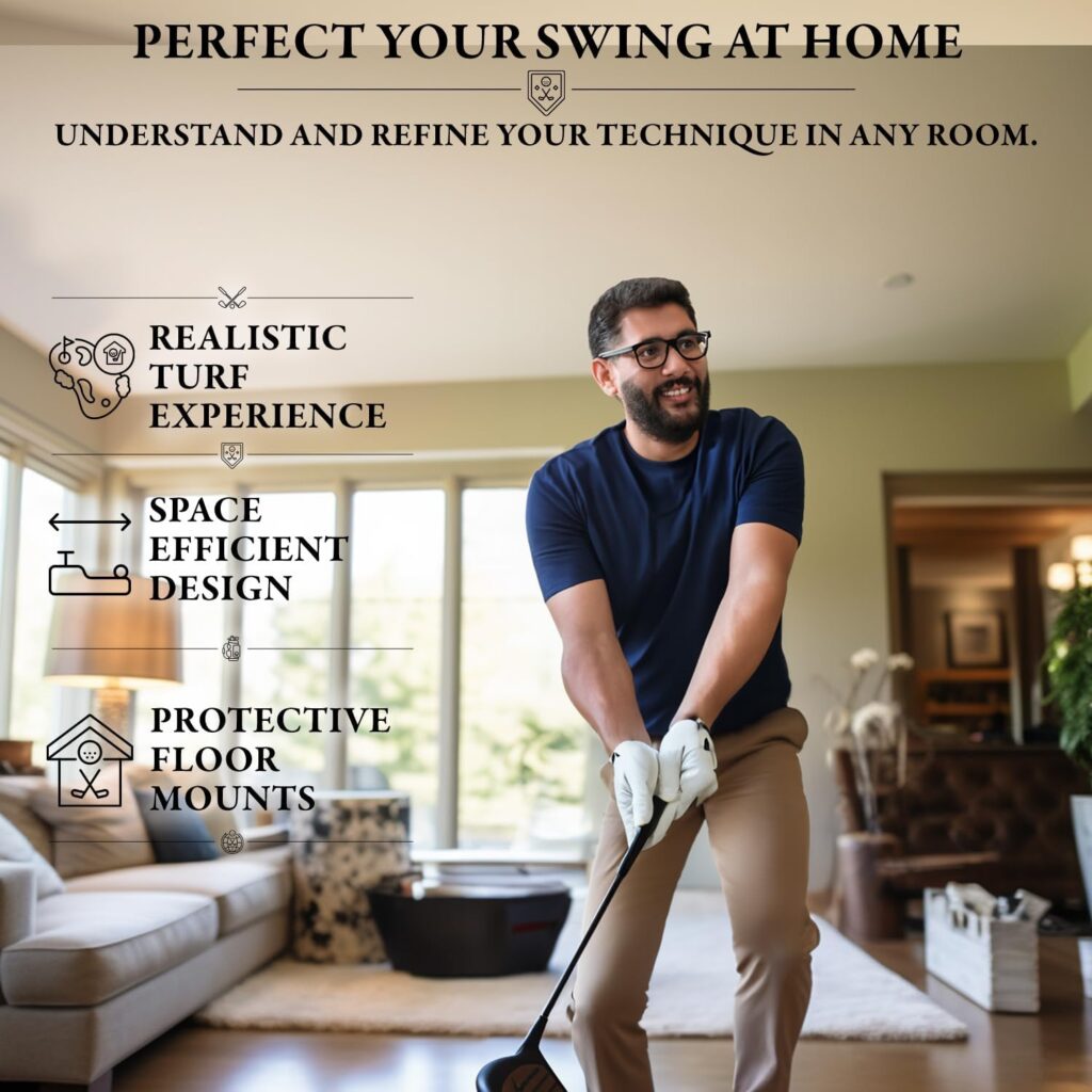 Golf Practice Equipment - Golf Training with Irons  Clubs in Your Home Or Office - Golf Trainer with 5 Height for Golf Swing - Portable  Durable Golf Training Aids Swing