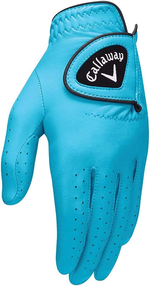 Callaway Golf 2017 Womens OptiColor Leather Glove, Aqua, Small, Worn on Left Hand