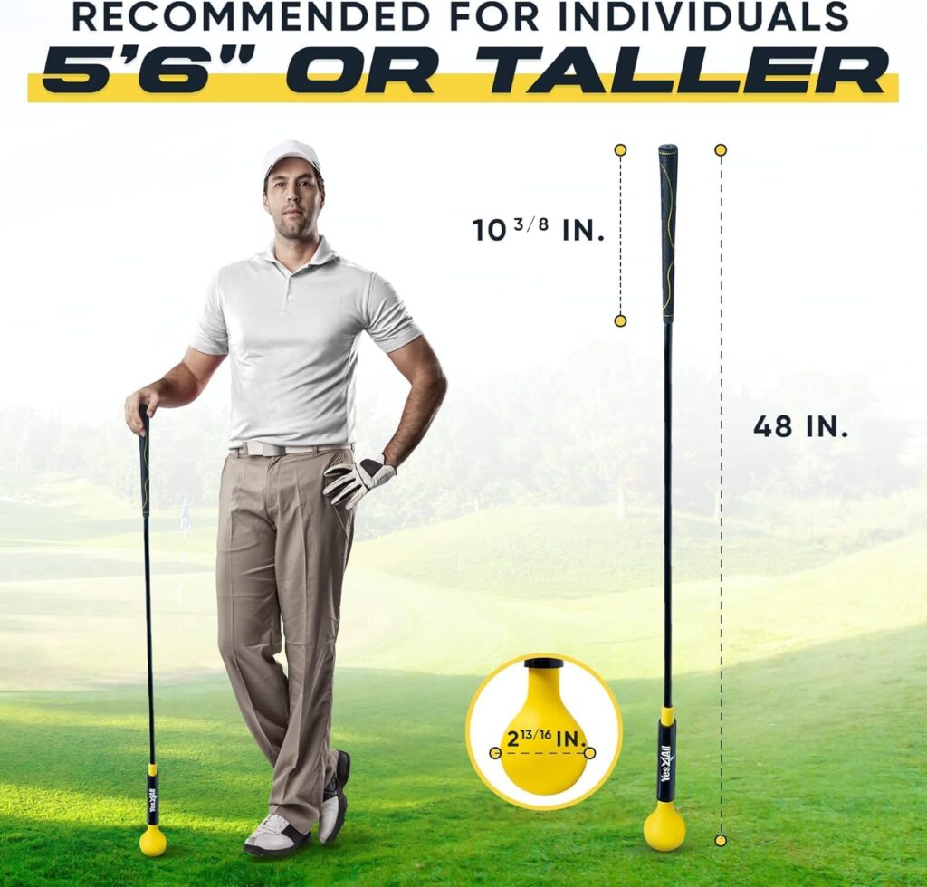 Yes4All 48 Inches Golf Swing Trainer Aid Improve Flexibility, Tempo, Rhythm, Balance and Strength. Swing Correction Practice for Chipping, Driving and Hitting