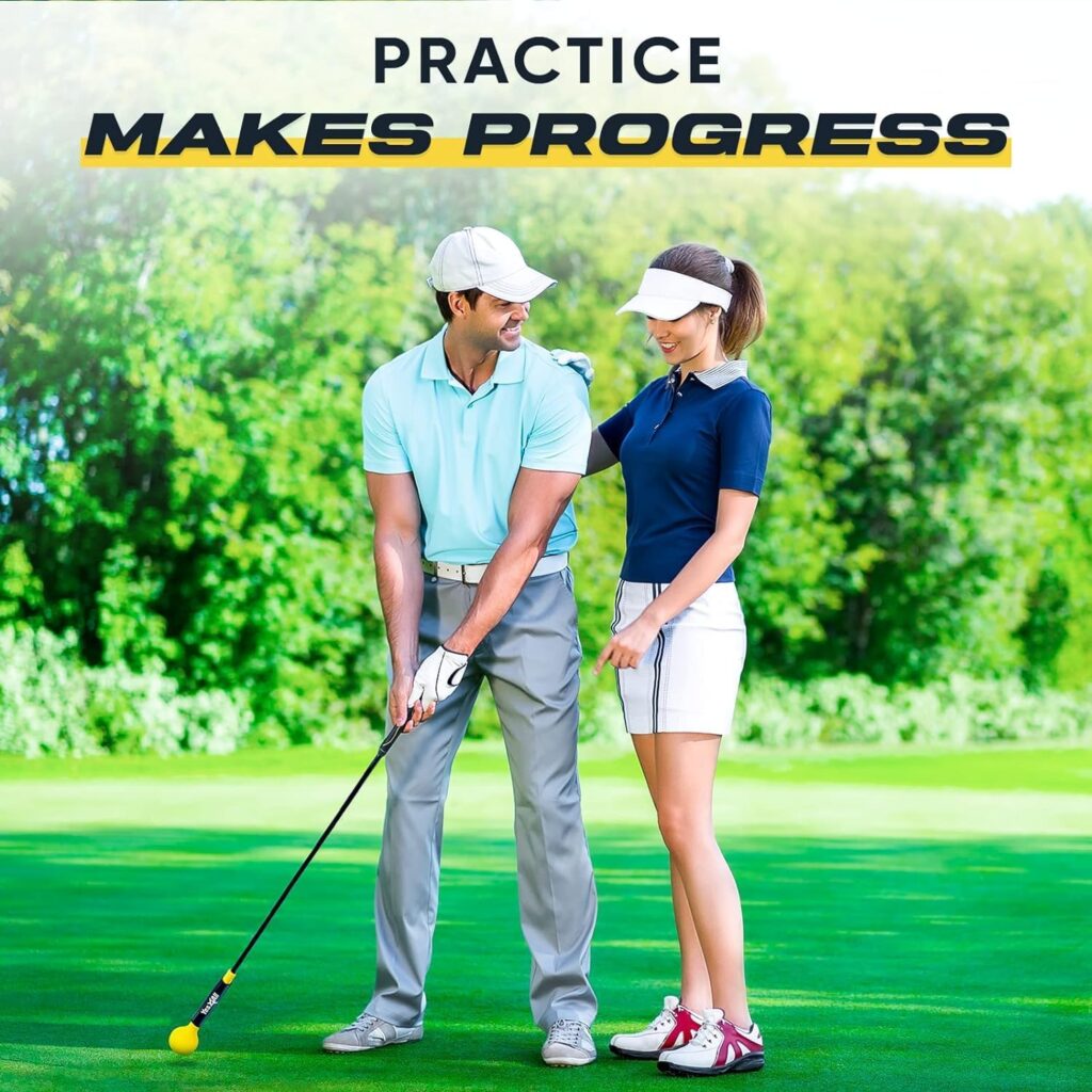 Yes4All 48 Inches Golf Swing Trainer Aid Improve Flexibility, Tempo, Rhythm, Balance and Strength. Swing Correction Practice for Chipping, Driving and Hitting